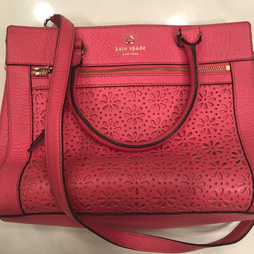 Kate Spade Perri Lane Handbag Coral / Pink Eyelet